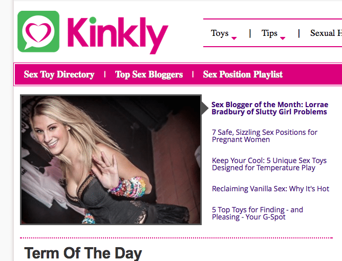 We’re Kinkly’s Sex Blogger of the Month!