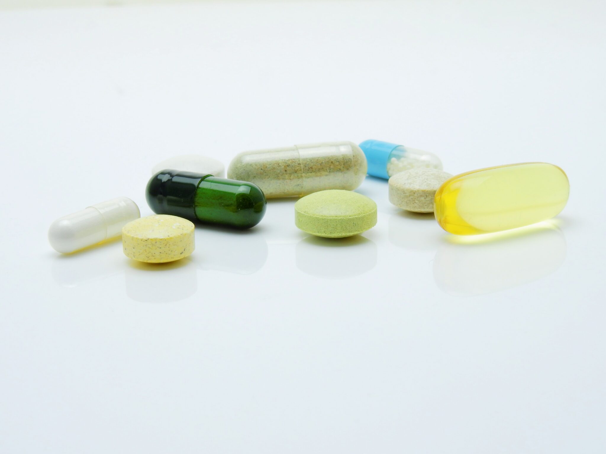 A collection of pills and medications.