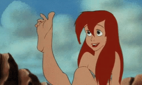 Gif from The Little Mermaid of Ariel wiggling her toes.