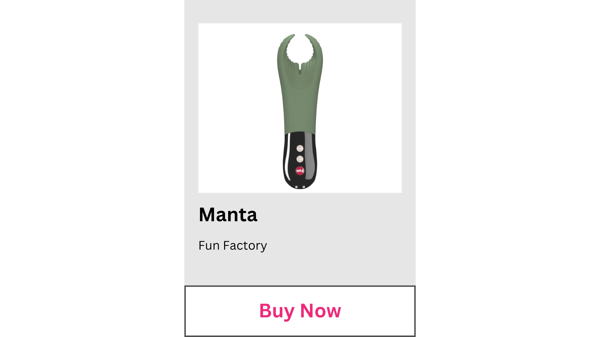 Buy the vibrating men's sex toy, Manta.