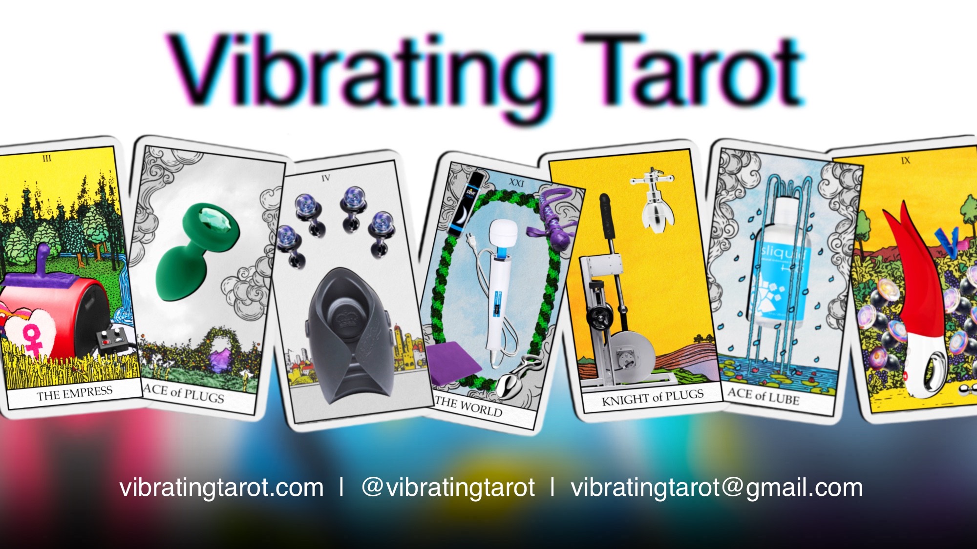 The Vibrating Tarot deck card collection designed by Frank Lawrence.